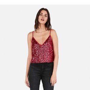 Express X Olivia culpo  sequin crop top